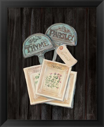 Framed Seed Packs Black Wood Print