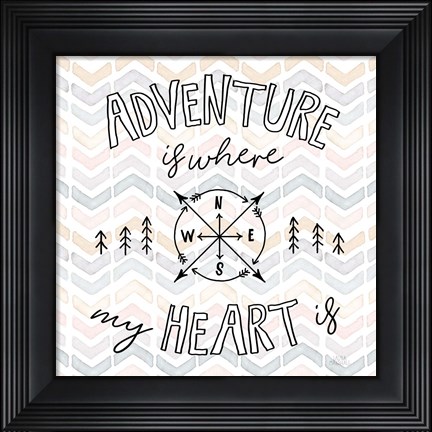 Framed World Traveler III Chevron Print