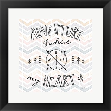 Framed World Traveler III Chevron Print