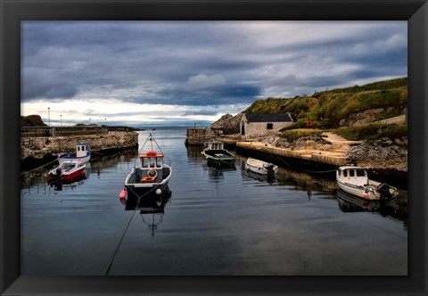 Framed Fishing Harbor Print