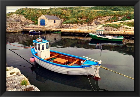 Framed Harbor Boat Dock Print