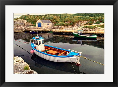Framed Harbor Boat Dock Print