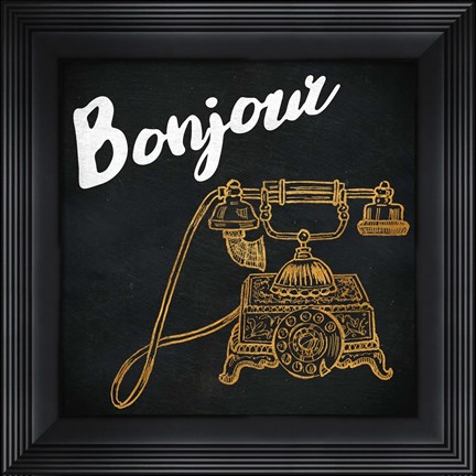 Framed Mon Paris Gold II Print