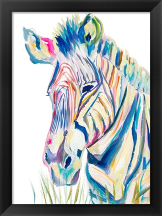 Framed Colorful Zebra Print