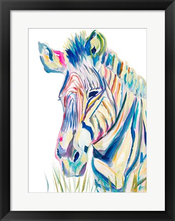 Framed Colorful Zebra Print