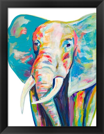 Framed Colorful Elephant Print