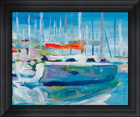 Framed Marina Sailboats Print