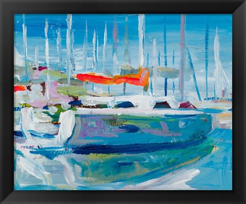 Framed Marina Sailboats Print