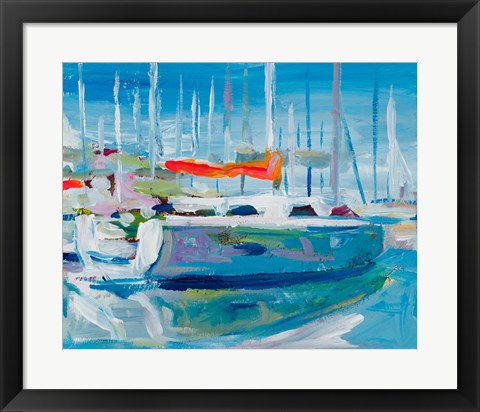 Framed Marina Sailboats Print