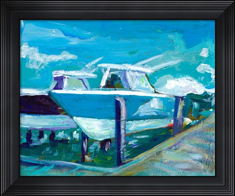 Framed Docked Boats Print