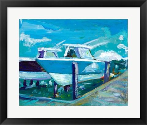 Framed Docked Boats Print