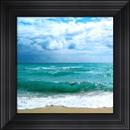 Framed Teal Surf II Print