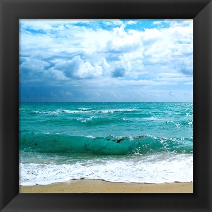 Framed Teal Surf II Print