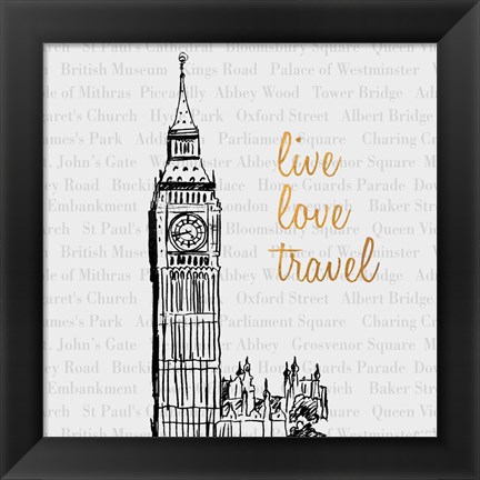 Framed Live Love Travel Print