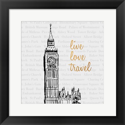 Framed Live Love Travel Print