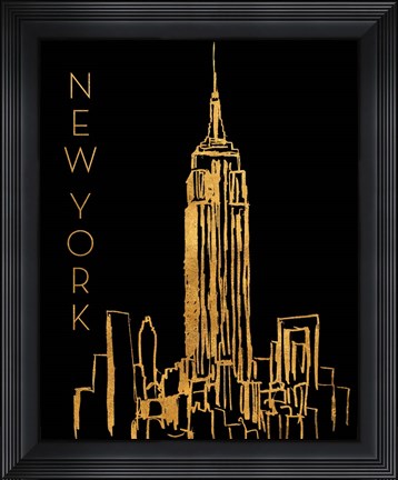 Framed New York on Black Print