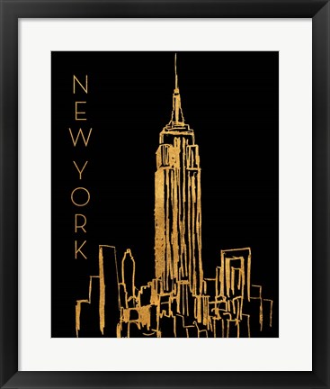 Framed New York on Black Print