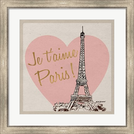 Framed Je t&#39;aime Paris! Print