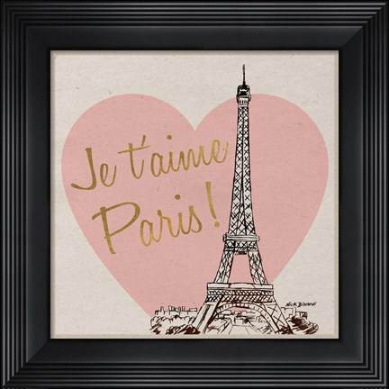 Framed Je t&#39;aime Paris! Print