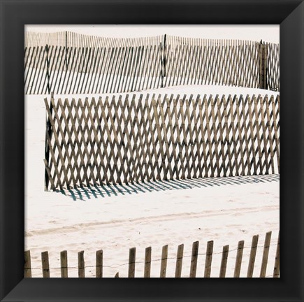 Framed Beach Fence II Print