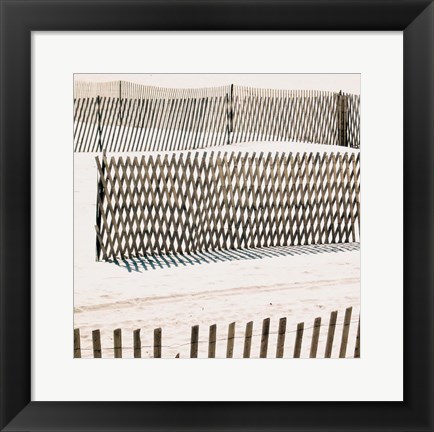 Framed Beach Fence II Print