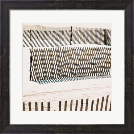 Framed Beach Fence II Print