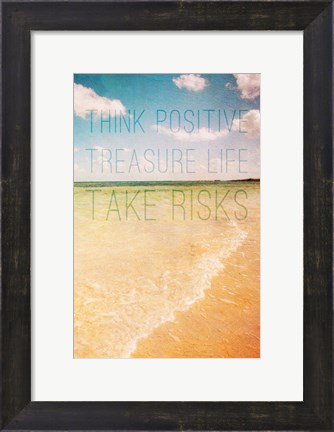 Framed Think Positive Print