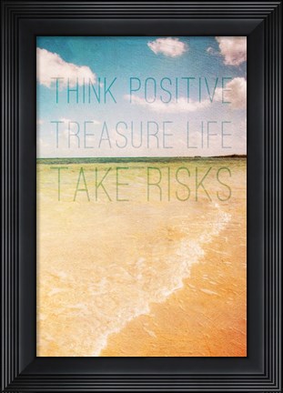 Framed Think Positive Print