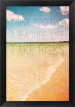 Framed Think Positive Print