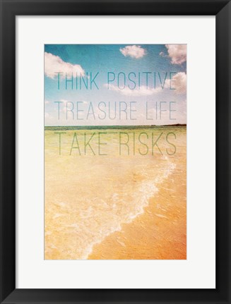 Framed Think Positive Print