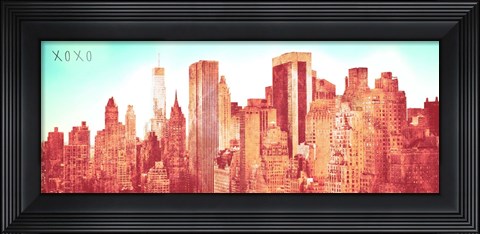 Framed NY Love XOXO Print