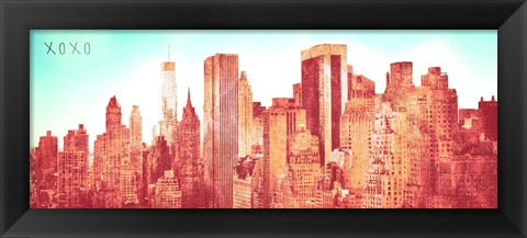 Framed NY Love XOXO Print