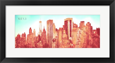 Framed NY Love XOXO Print