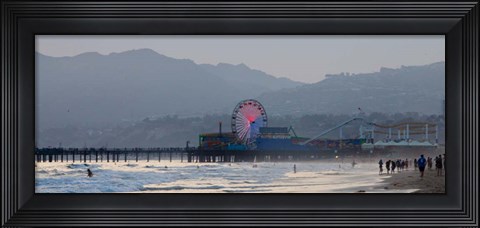 Framed Ferris Wheel on Beach Print