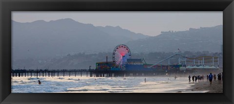 Framed Ferris Wheel on Beach Print