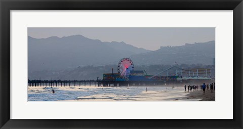 Framed Ferris Wheel on Beach Print