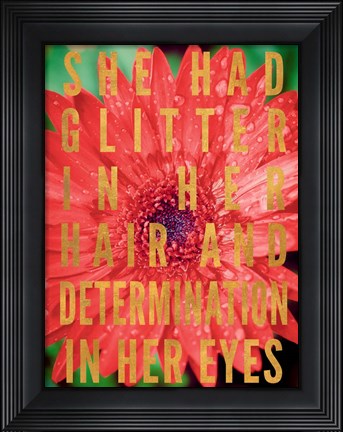 Framed Glittery Flower II Print