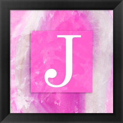 Framed Watercolor Agate Monogram (J) Print