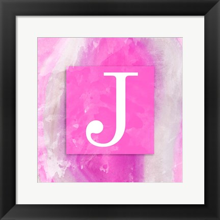 Framed Watercolor Agate Monogram (J) Print