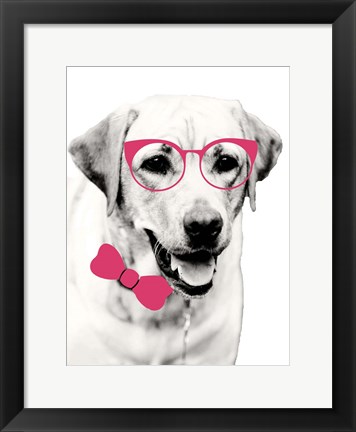 Framed Pink Pop on Pup Print