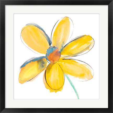 Framed Yellow Summer Daisy Print