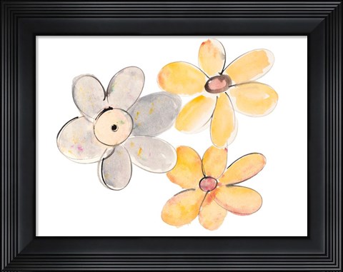 Framed Two Yellows and One Grey Print