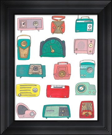 Framed Retro Radios Print