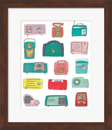 Framed Retro Radios Print