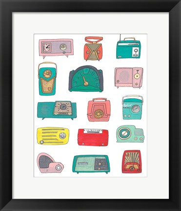 Framed Retro Radios Print