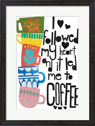 Framed Heart and Coffee Print