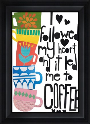 Framed Heart and Coffee Print