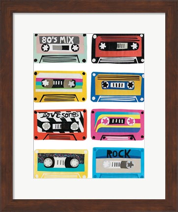 Framed Retro Mix Tapes Print