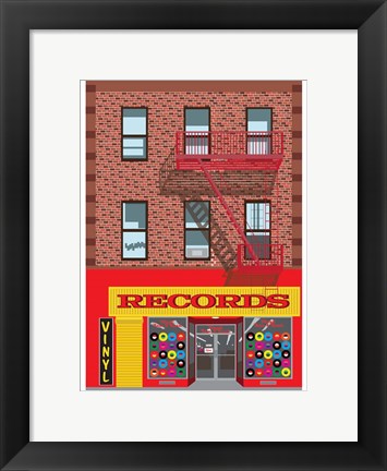 Framed Vinyl Records Print