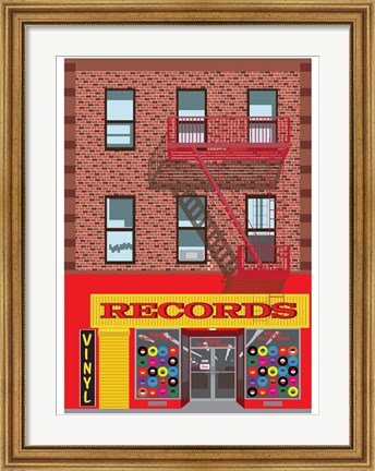 Framed Vinyl Records Print
